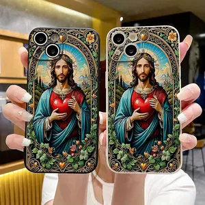 Sacred Heart Holding Image Phone Case A463 Phone Case for iPhone/13/12/11/Plus/Pro/Pro Max Series- Shockproof Case