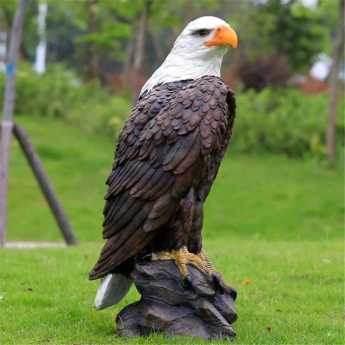 2 FEET TALL MASSIVE handmade Stone life-size American bald eagle statue, Eagle Statue garden Decor Home Decor Father's day gift,