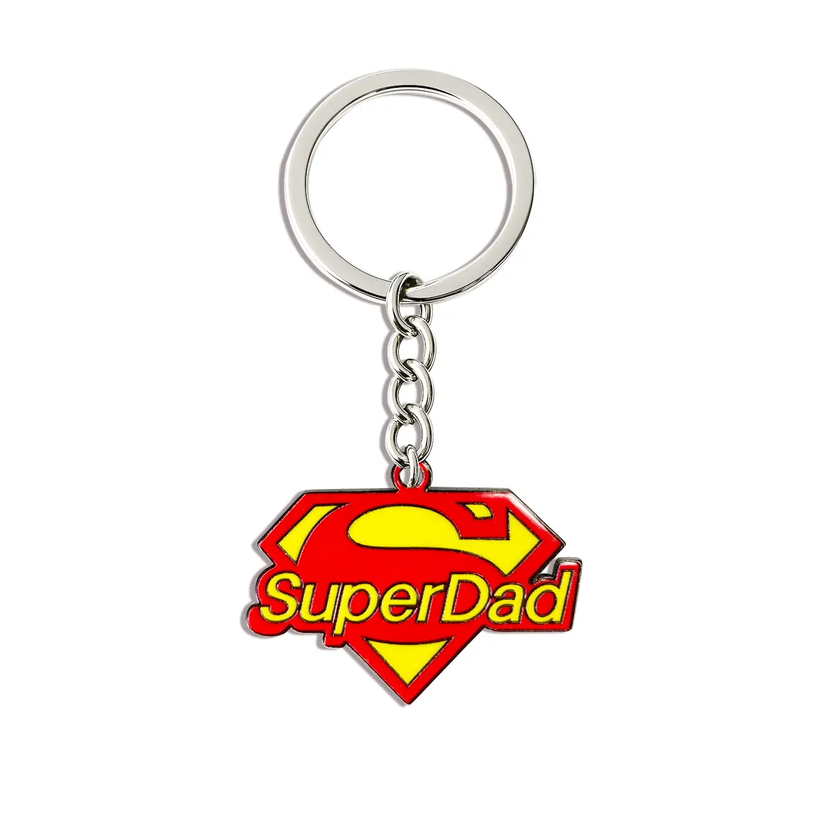 "SuperDad" Stainless Steel Cartoon Superhero Keychain for Men - Father's Day, Birthday Daily Gift, Superheroes