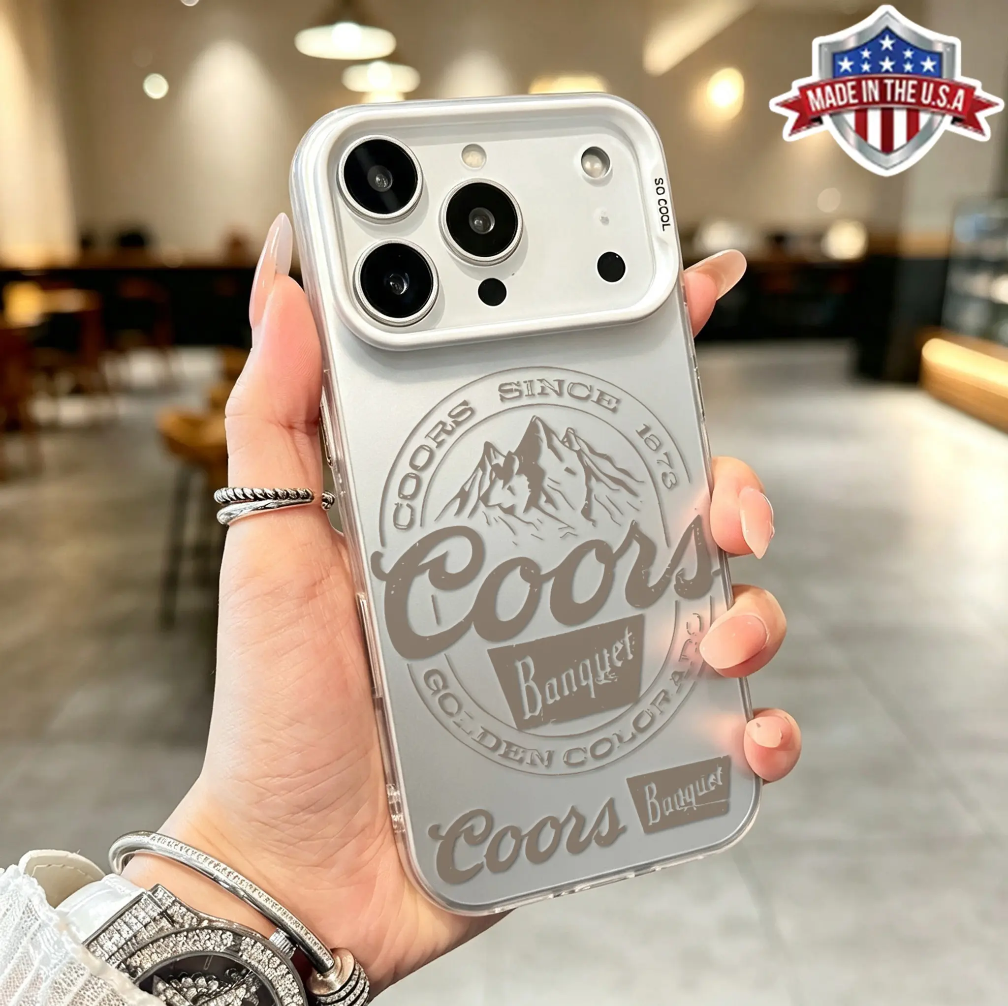 Vintage Coors Banquet Mountain Graphic Hard PC Shell Phone Case, Matte Frosted Slim Shockproof Anti-Drop Cover for iPhone 17,16,15,14 Pro Max,13,12,11,XR,XS,X,Plus,Air - Premium Unisex Casing
