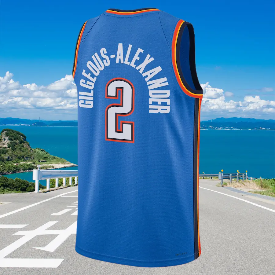 Shai Gilgeous-Alexander Men's Classic-Design Sleeveless stitched Basketball Jerseys Blue shirt