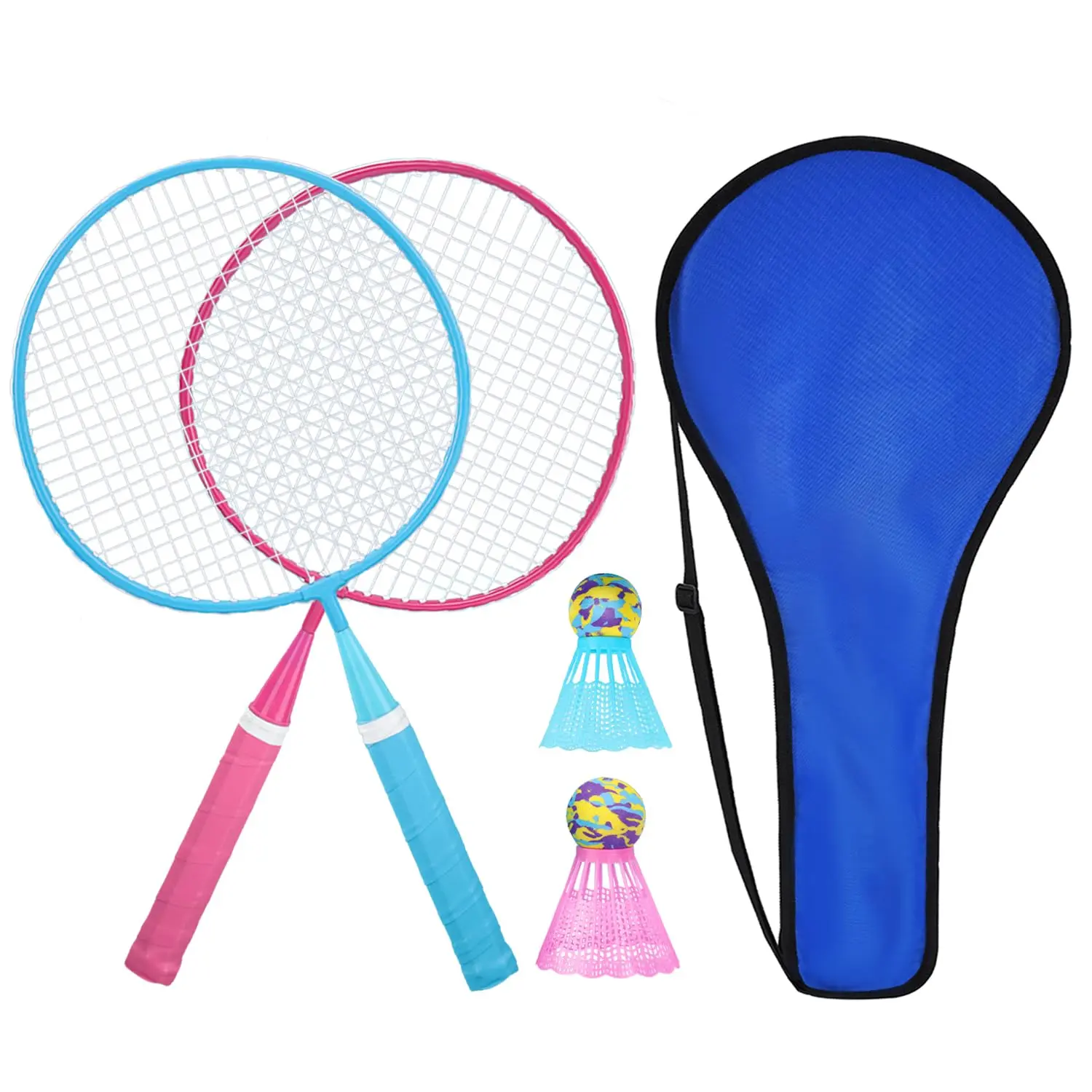 KH Badminton Rackets Set of 2 4 6 for Adults Beach Lawn Backyard Game Outdoor Sports Racquets Shuttlecocks & Carry Bag Included