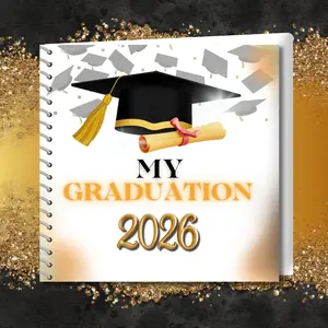 Graduation  Memory Book Gold and Black Edition 3 | Pre-Designed Pages | Just Add Photos