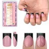 NOVO OVO Chic Press on Nails Acrylic - Short Sharp Square Black French Tip & Berry Pink, Extra Thick Soft Gel Full Cover Fake Nails Supplies, 15 Sizes 240 Pcs, Box Included【NO GLUE, TOP COAT OR LAMP INCLUDED】
