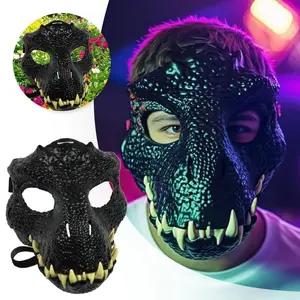 Dinosaur with Opening Jaw Dino Moving Jaw Realistic Latex Animal for Halloween Party