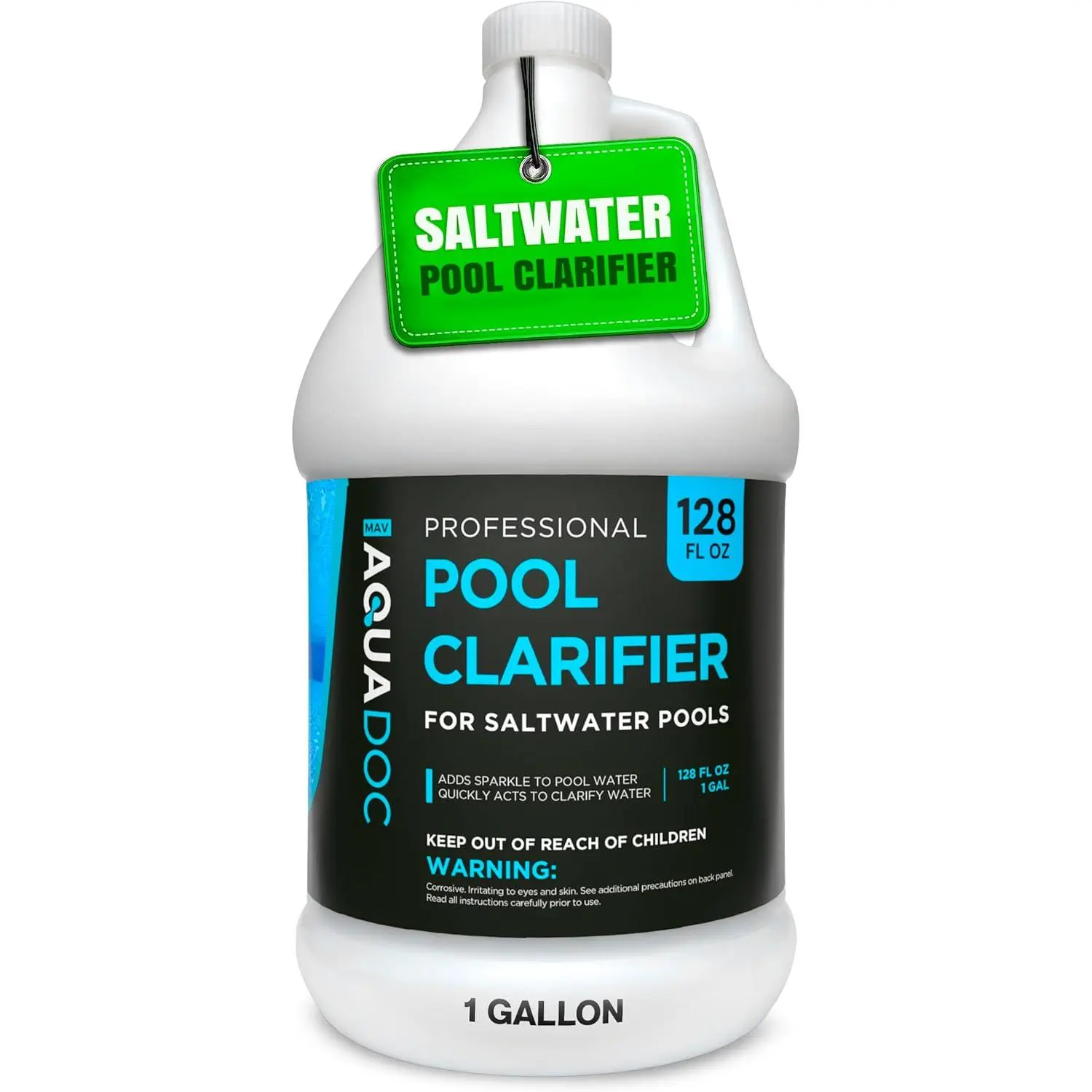 AquaDoc Pool Clarifier for Saltwater Pools - 128 oz - Swimming Pool Water Clarifier for Inground and Above Ground Pools to Help Improve Clarity and Filtration - Made in USA