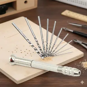 Mini Aluminum Hand Drill Set with Keyless Chuck, Portable Precision Micro Drill for DIY, Jewelry, Woodworking. Complete Twist Bits for Crafting, Student Projects, and Detailed Work. Compact Tool Kit for Hobbyists and Pros.