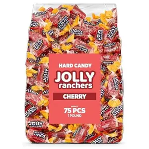 Cherry Jolly Ranchers Hard Candy – Original Flavor – 1 LB Bulk Bag (Approx. 75 Pieces) – Individually Wrapped Tart & Sweet Treats for Baby Showers, Back to School, Birthdays & Gift Bags