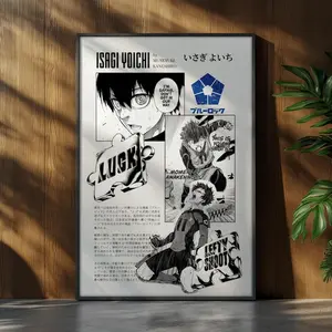 Blue Lock Anime Poster, Isagi Yoichi Anime Manga Print, Japanese Wall Decor, Anime Wall Print, Christmas Gift