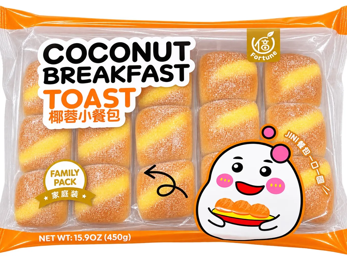 Fortune Coconut Breakfast Toast – Family Pack, 15.9 oz (450g)