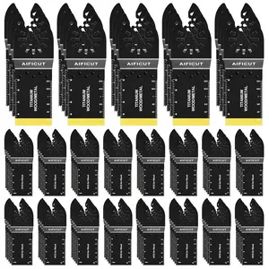 100pcs Oscillating Saw Blades Wood Blades Quick Release Oscillating Tool Blades Kits Fit Cable Black & Chicago