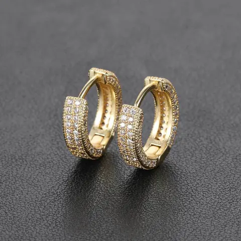 Men's Hip-Hop Zirconia Hoop Earrings - 925 Sterling Silver Pins, Clean, Elegant, Hypoallergenic, Durable, Unisex Adults' Daily Jewelry Accessories, Men's Earrings