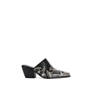 CECILY-BLACK BLOCK MULE