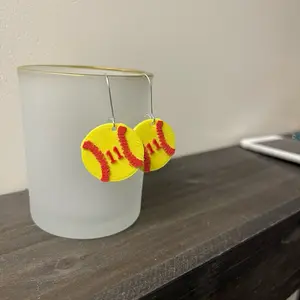 Custom softball earrings