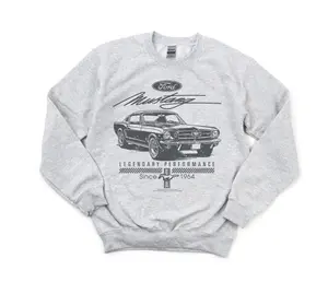 Licensed Ford Sweatshirt Sweater Mustang Script Legendary Sweatshirt Ford Motor Company Ford Mustang