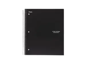 Five Star 72057 Wirebound Notebook, College Rule, 11 X 8 1/2, 100 Sheets, Black