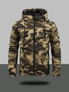 Men's New Camo Pattern Jacket Spring Autumn Loose Fit Casual Hoodie Outdoor Ready Sports Jacket, Ideal Daily Wear, Comfortable Lightweight Soft Shell