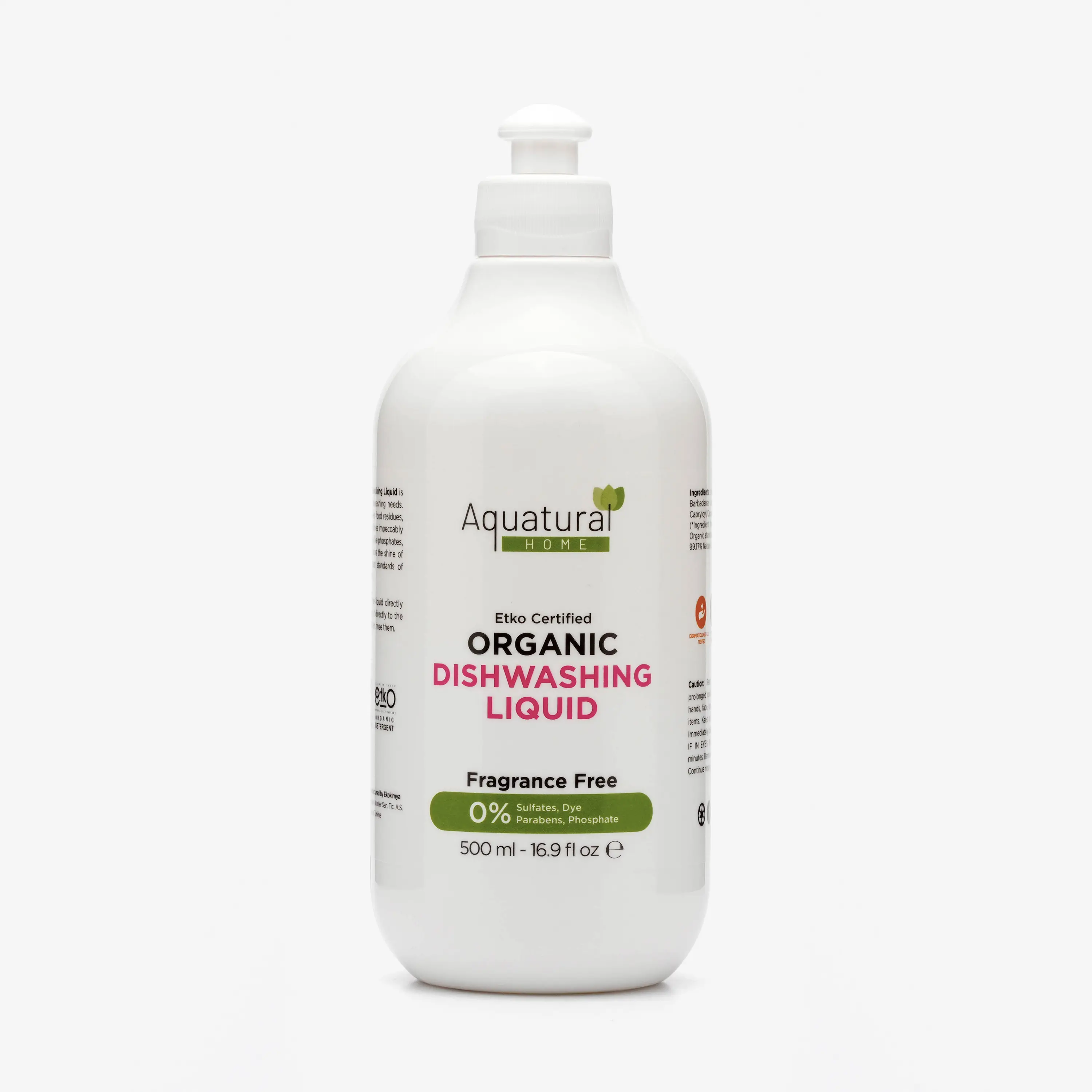 Organic Dishwashing Liquid - Natural Dish Washing Liquids Cleaner - Kitchen Unscented Dish Soap Liquid - Gentle Dish wash for Sensitive Skin - Plant-Based & Fragrance Free (16.9 fl oz)