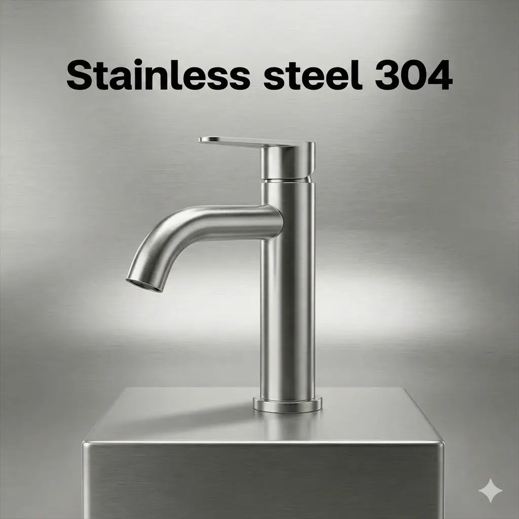 Brushed 304 Stainless Steel Basin Faucet - Single Cold Water Tap G1/2 (Hoses Not Included) Faucets for bathroom sinks