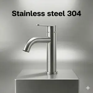 Brushed 304 Stainless Steel Basin Faucet - Single Cold Water Tap G1/2 (Hoses Not Included)