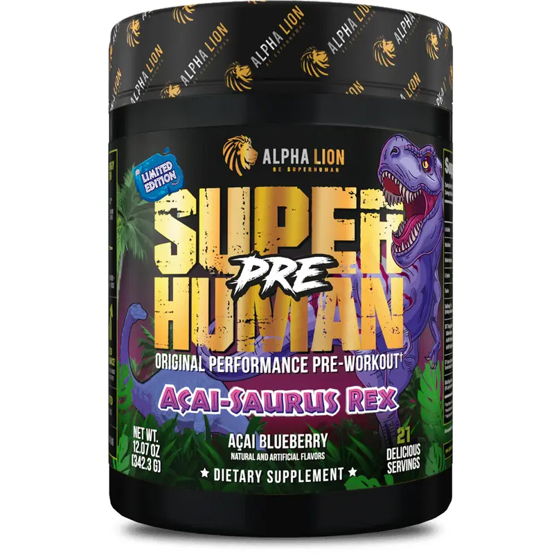Alpha Lion SUPERHUMAN PRE - Pre Workout Powder with Beta Alanine, L-Taurine & Tri-Source Caffeine for Sustained Energy & Focus, Nitric Oxide & Citrulline for Pump (21 Servings)
