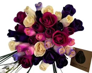 Deluxe Purple Dreams Wooden Rose Flower Bouquet