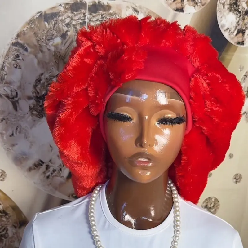 Fur Bonnet - Stylish Accessory for Casual Wear or Special Occasions - Versatile and Fashionable Choice for Warmth and Elegance