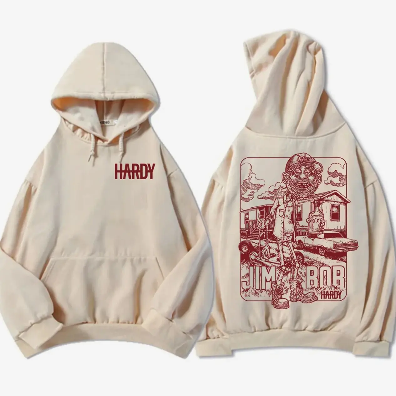 HARDY Jim Bob World Tour Hoodie Long Sleeve Fashion Hooded Sweatshirts for Male Unisex Streetwear Autumn Graphic Print Pullovers TZ2