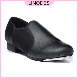Linodes Unisex PU Leather Slip On Tap Shoe Dance Shoes for Women and Men's Dance Shoes