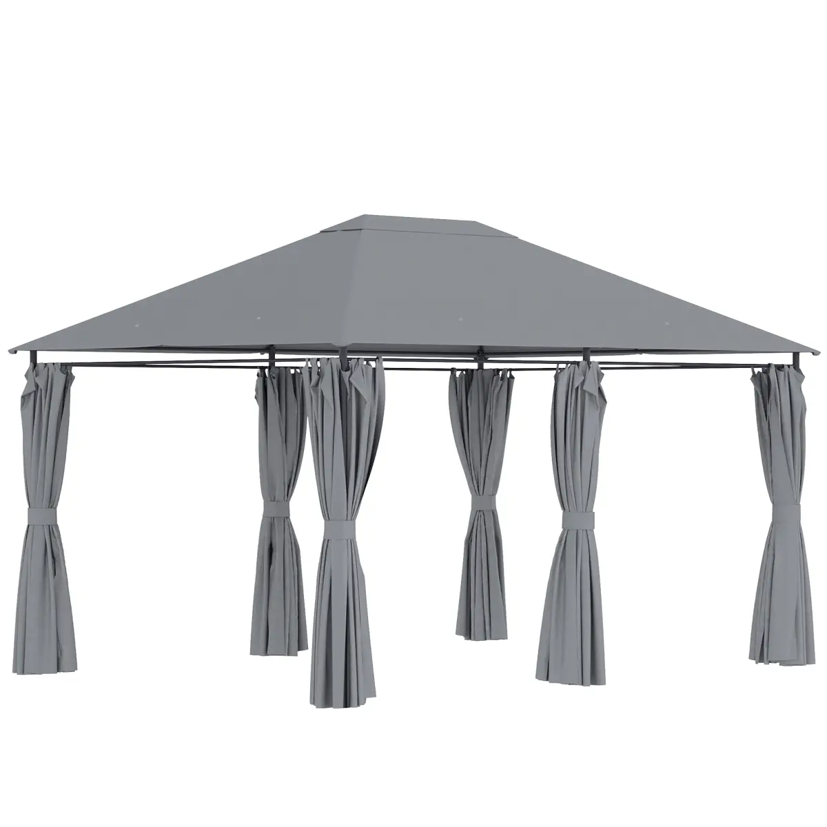 212 Main 84C-116V00GY 10 x 13 ft. Outsunny Outdoor Patio Gazebo, Canopy Shelter with 6 Removable Sidewalls & Steel Frame for Garden, Lawn, Backyard & Deck, Gray