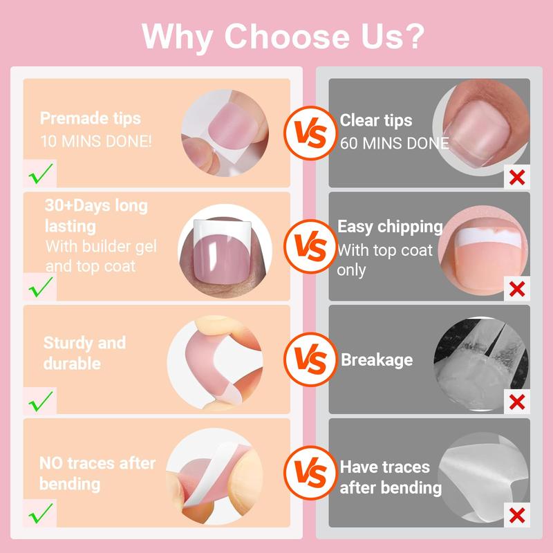 Toe Nail Press Ons French Tips 150pcs Square Soft Gel Berry Pink Full Cover Acrylic 15 Sizes for DIY Pedicures