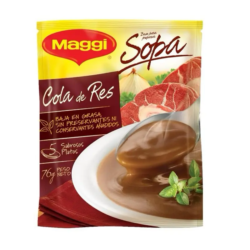 Maggi Cola de Res Sopa Pack of 3 Traditional Central American Soups Baja en Grasa Sin Preservantes