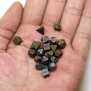 Durable Metal Mini Dice Set, 21pcs/set Portable Mini Dice Set, Tabletop Games for Party, Family, Friends, Party Supplies