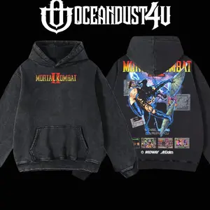 OceanDust4U Mortal Kombat II: Kitana Washed T-Shirt, Hoodie 100% Premium Cotton Oversized Fit Washed Unisex Classic Top American Made Comfortable F7A