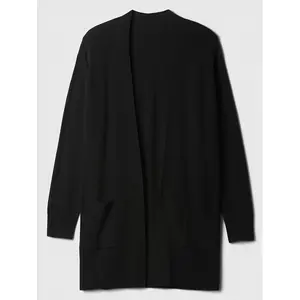 Plus Size - Plus Size - Plus Size, Women'S Plus Size Elegant Long Cardigan - Open Front Sweater Coat with Pockets, Stretchy Long Formal & Everyday Outerwear for Fall/Winter, Non-See-Through Layering Piece in Black/Classic Colors -