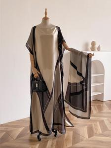 women's elegant chiffon shawl & scarf set, casual trendy modern long scarf wrap & shawl, fashionable modest accessories for women & girls for all season