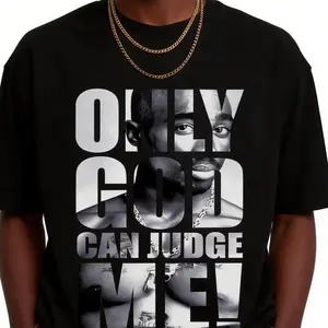 Only God Can Judge Me Tupac 2Pac 90S Hip Hop Vintage Graphic Tee Pure Cotton Ideal For Summer Casual Streetwear Hip Hop Concerts Daily Outfits Perfect For Unisex Rap Fans 90S Legends Lovers Men Women Halloween Christmas Gift