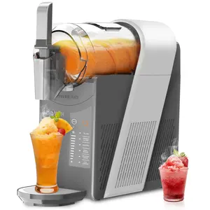 SOOPYK Slushie Machine,Frozen Drink Maker with Self-Cleaning for Home,Rapid Chill Technology,No Ice Needed,Adjustable Hardness,6 Preset,Gray&Sliver,Margaritas, Frappes,Milkshakes