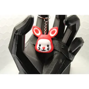 "Bunny Buddy" Knitted Texture Keychain