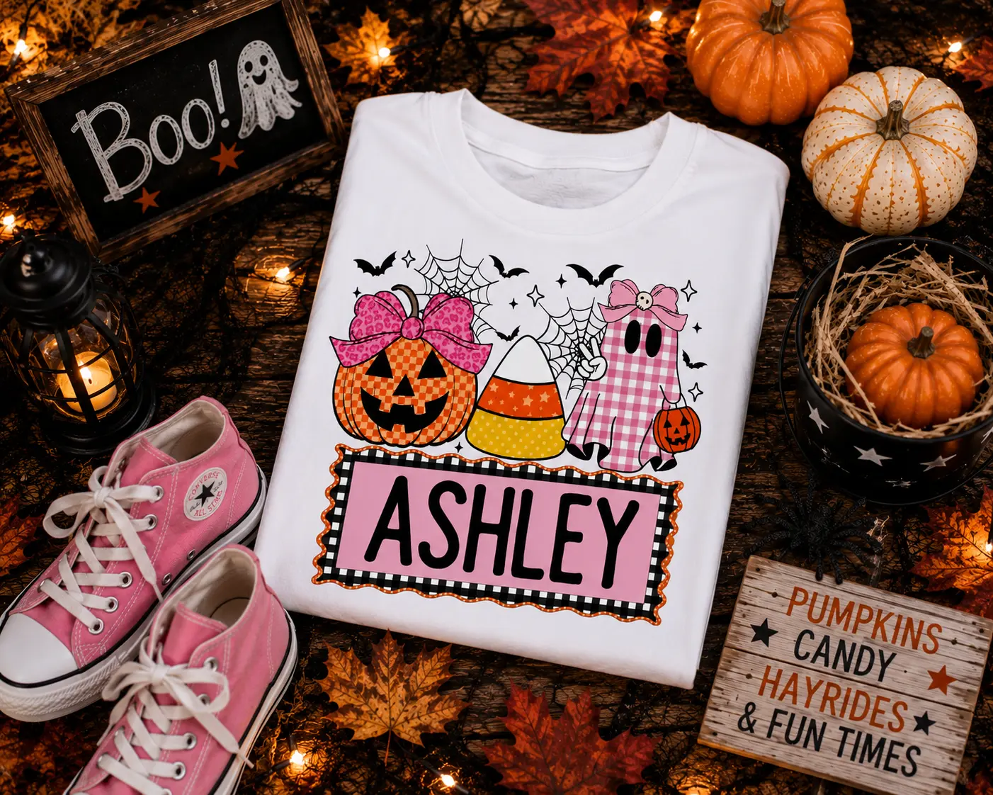 Little Roo Personalized Pink Halloween Tee