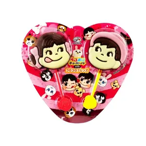 FUJIYA PEKOPOKO Chocolate Lollipop 2-Pack (24g) - Fun Japanese Candy, Random Colors, Perfect Snack