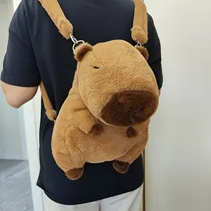 Capybara Plush Backpack Cute Fashion Plush Doll Fur Bag, Multi-purpose Storage Bag, Capybara Plush Doll, Stuffed Toy, Throw Pillow For Sofa, Home Decoration Eid Mubarak, As Halloween, Chrismas Gift