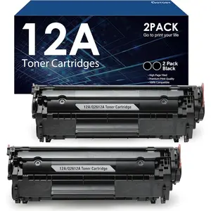 2-Pack Black Toner Cartridge Replacement for HP 12A Q2612A| LaserJet 1020 1022 M1005 3050 M1319 Printers
