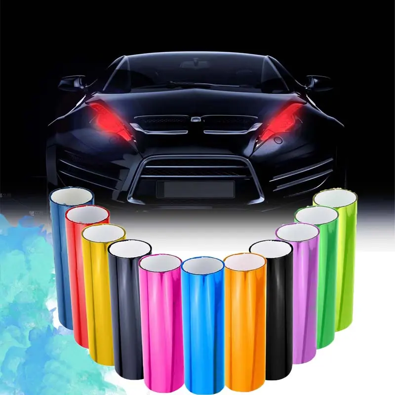 1ft x 5ft Headlight Taillight Vinyl Tint Wrap , Fog Lights Sticker with Squeegee + Cutter, Car Smoke Fog Brake Light Film Tint Self-Adhesive Vinyl Wrap Decals Protector Sticker Tape With Tool