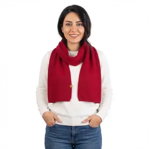 NOVICA Alpaca blend scarf, 'Cozy Crimson'