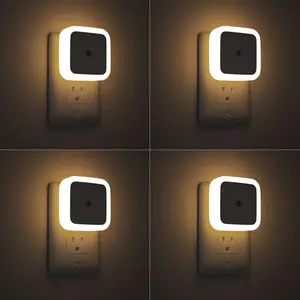 Night Light, Night Lights Plug into Wall 4-Pack, Nightlight Plug in Night Lights, Dusk to Dawn Night Lamp Led Night Light for Bedroom, Bathroom, Hallway Warm White