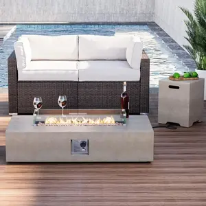 56'' Propane Fire Pit Table W Wind Guard &amp; 20lb Tank Cover，50000 BTU Fire Pit W Waterproof Cover &amp; Fire Stone，Fire Pit Table