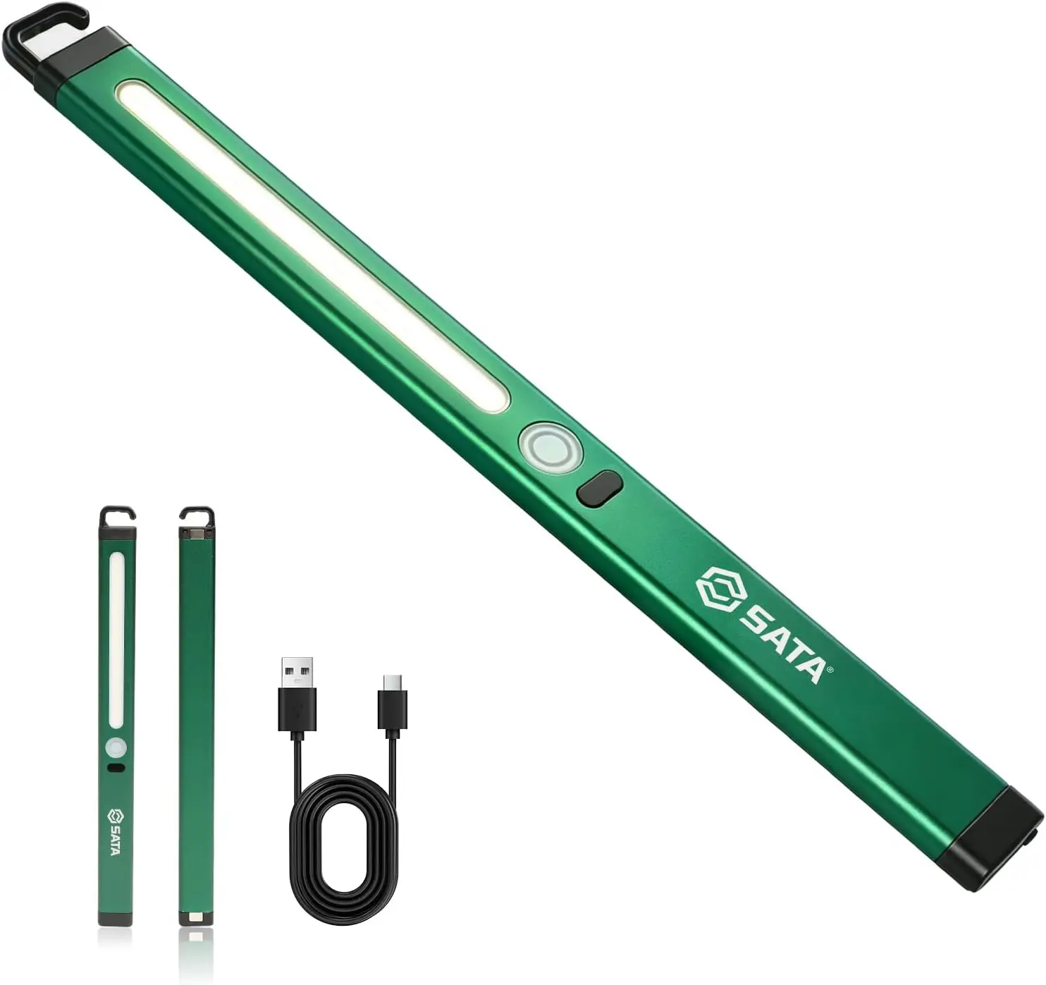 SATA Ultra-Slim Ruler-Style LED Inspection Light with Magnetic Back,400LM, 2700mAh, Rechargeable SMD Work Light for Underhood, Auto Repair, Garage, Workshop