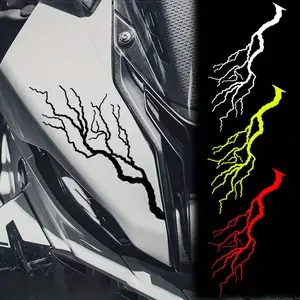 Creative Lightning Pattern Motorcycle Motorbike Fuel Tank Side Panel Stickers Sticker Decals, Covering Scratches, Suitable for Universal Waterproof and Sun Resistant Decorative Accessories on The Exterior of Vehicles, with Multiple Colors To Choose From