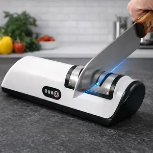 Electric Knife Sharpener with 4 Precision Stages, Easy-Use Kitchen Knife Sharpening Machine for Home, Fast Blade Repair & Polishing Countertop Tool